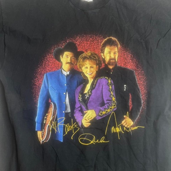 1997‎ brooks & Dunn black men's faded concert tshirt vintage band - Picture 2 of 7